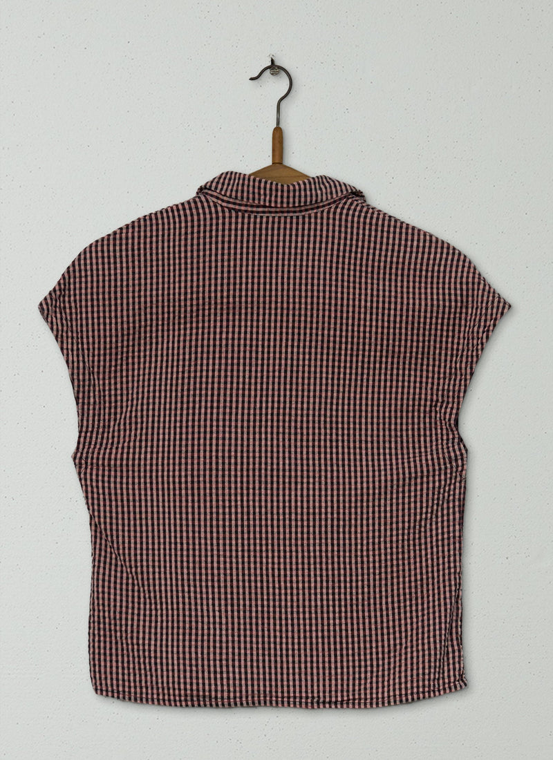 Reworn Seersucker Gingham Shirt Size 8 (645) | Multi