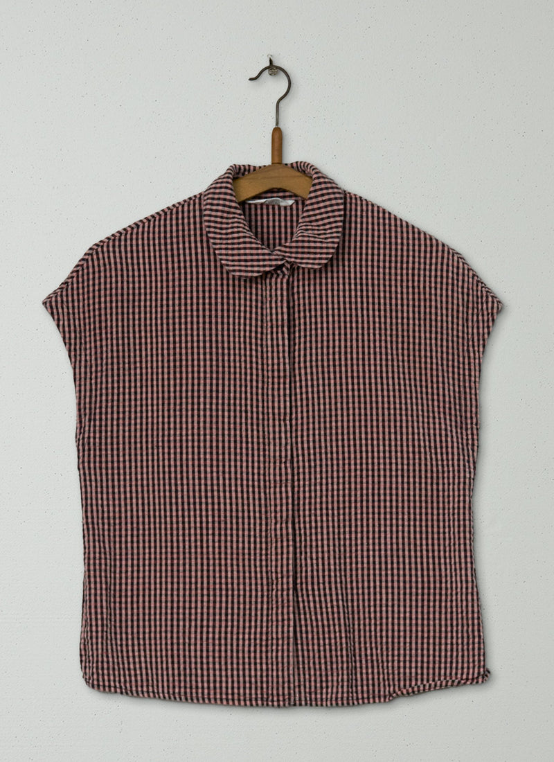 Reworn Seersucker Gingham Shirt Size 8 (645) | Multi