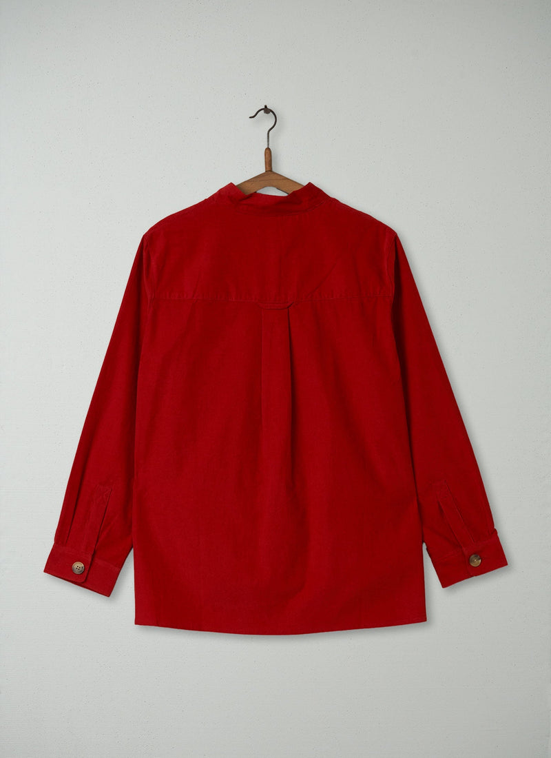 Reworn Needlecord Shirt Size 14 (169) | Blood Orange