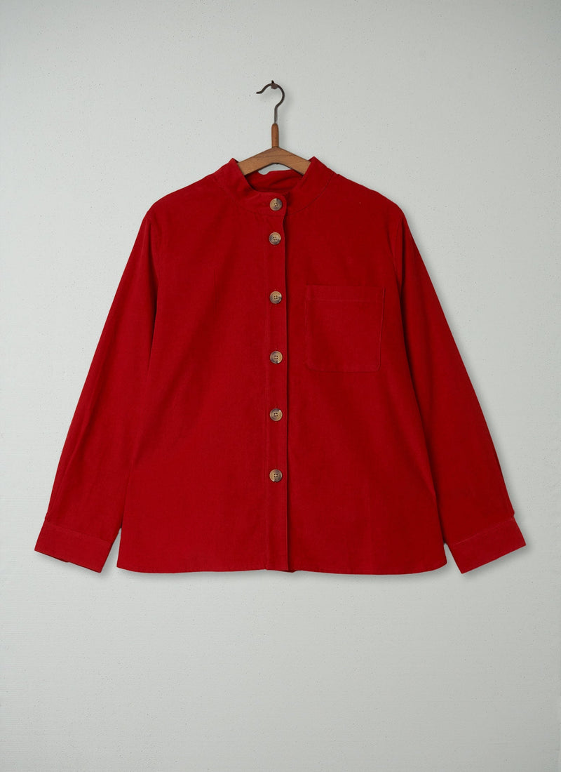 Reworn Needlecord Shirt Size 14 (169) | Blood Orange