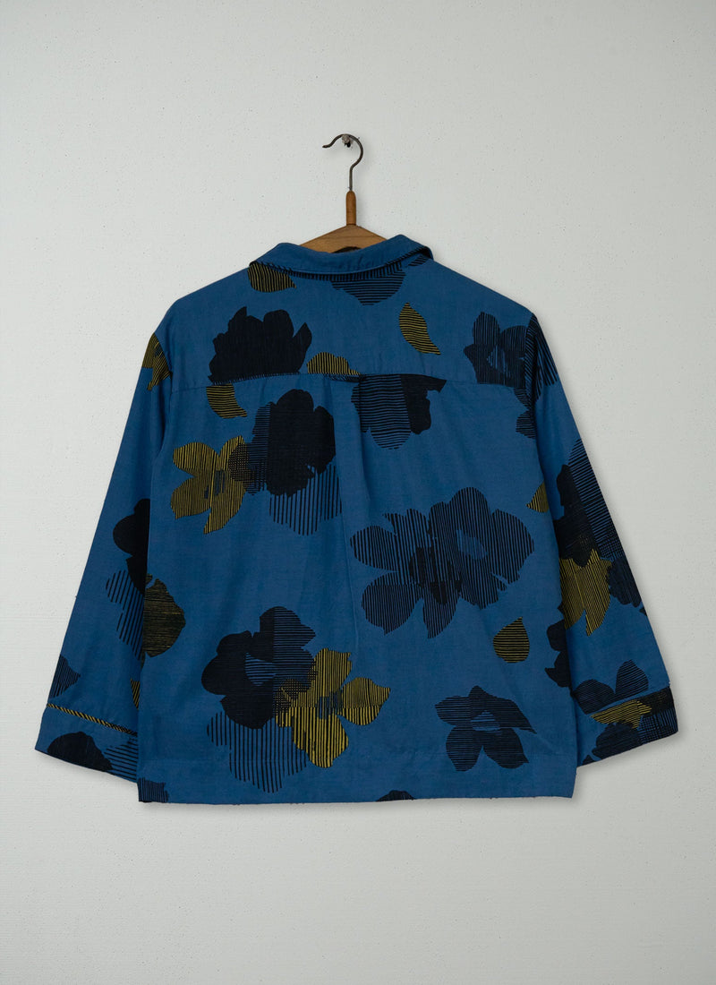 Reworn Bud Print Silk Cotton PJ Shirt Size 10 (858) | Multi