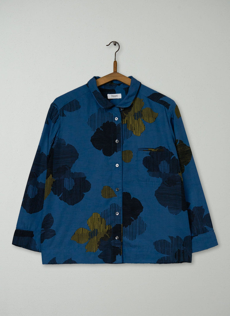 Reworn Bud Print Silk Cotton PJ Shirt Size 10 (858) | Multi