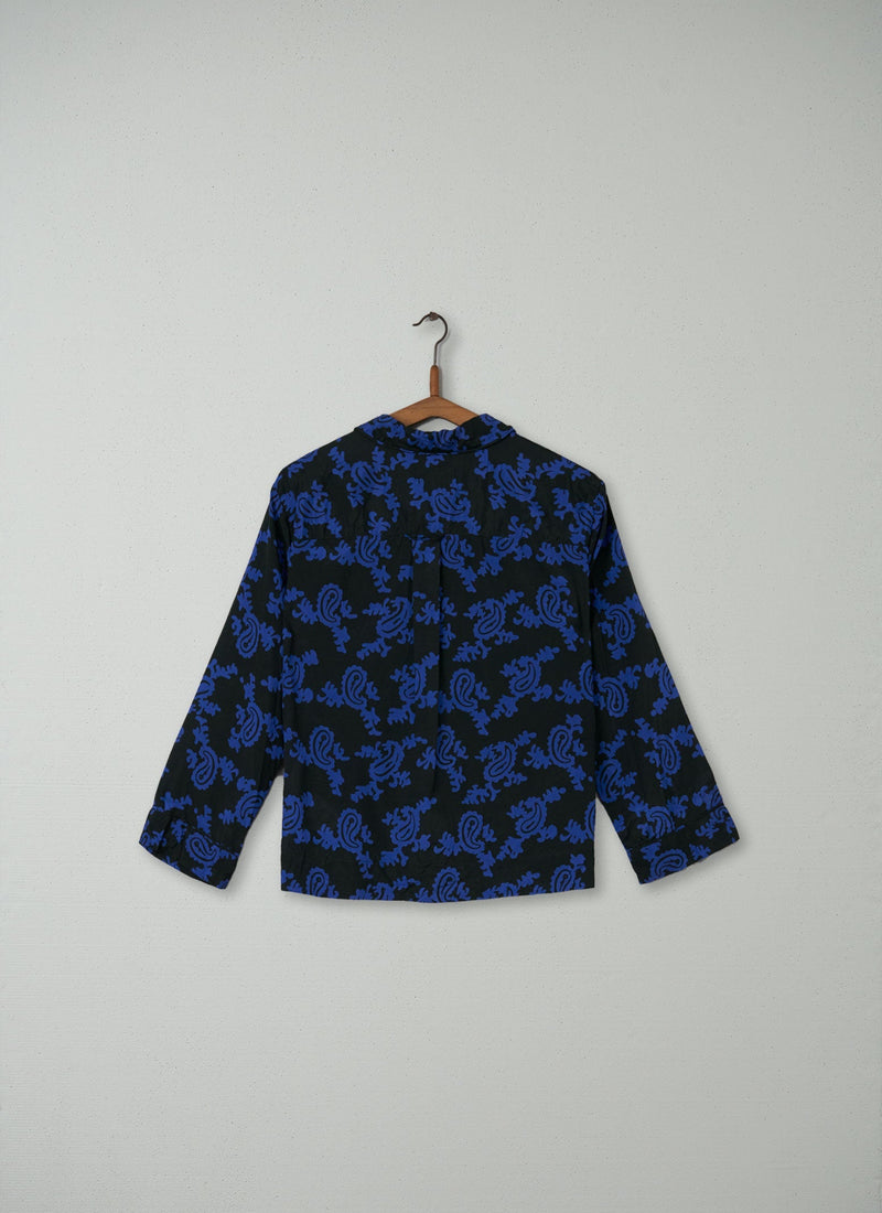 Reworn Paisley Print PJ Top Size 8 (122) | Loden/Blue
