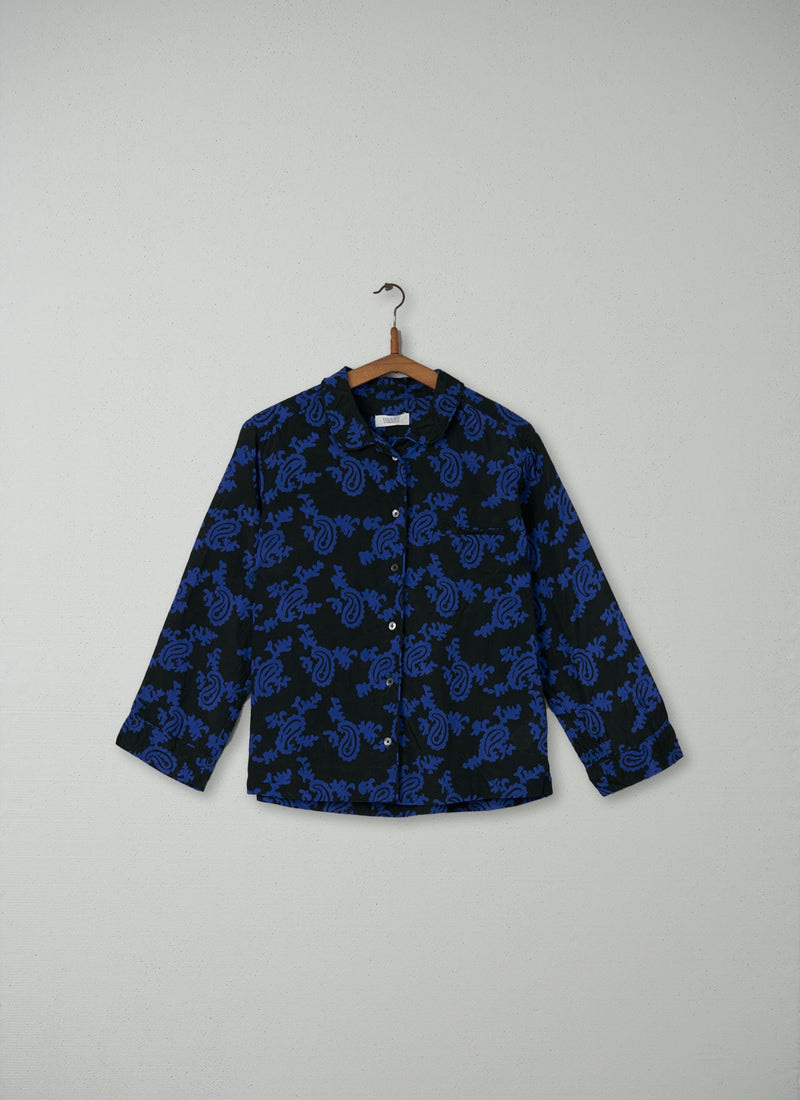 Reworn Paisley Print PJ Top Size 8 (122) | Loden/Blue