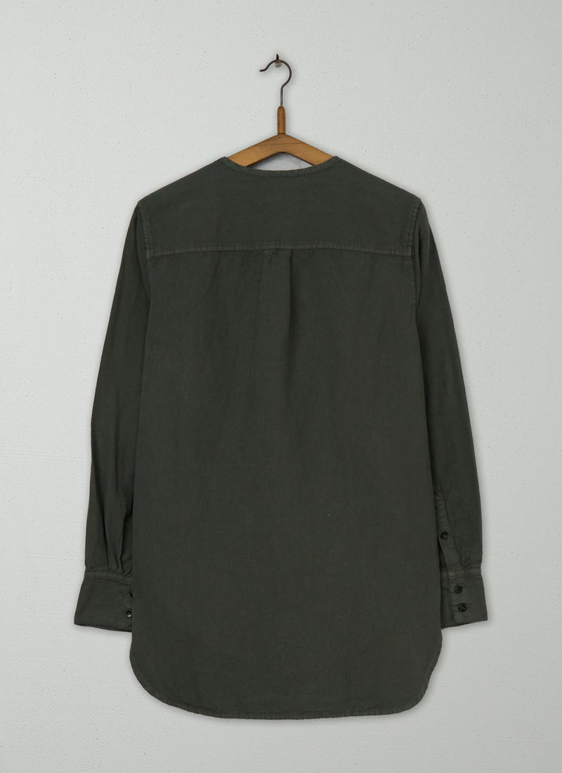 Reworn Cotton Linen Shirt Size 16 (1060) | Dusted Khaki