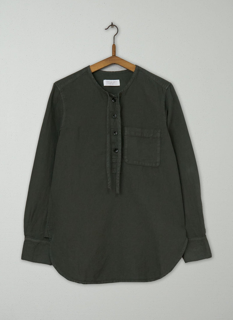Reworn Cotton Linen Shirt Size 16 (1060) | Dusted Khaki
