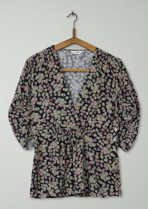 Reworn Floral Print Top Size 6 (620) | Multi