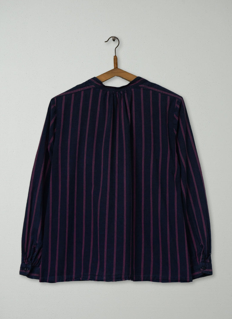 Reworn Stripe Cotton Voile Shirt Size 12 (923) | Multi
