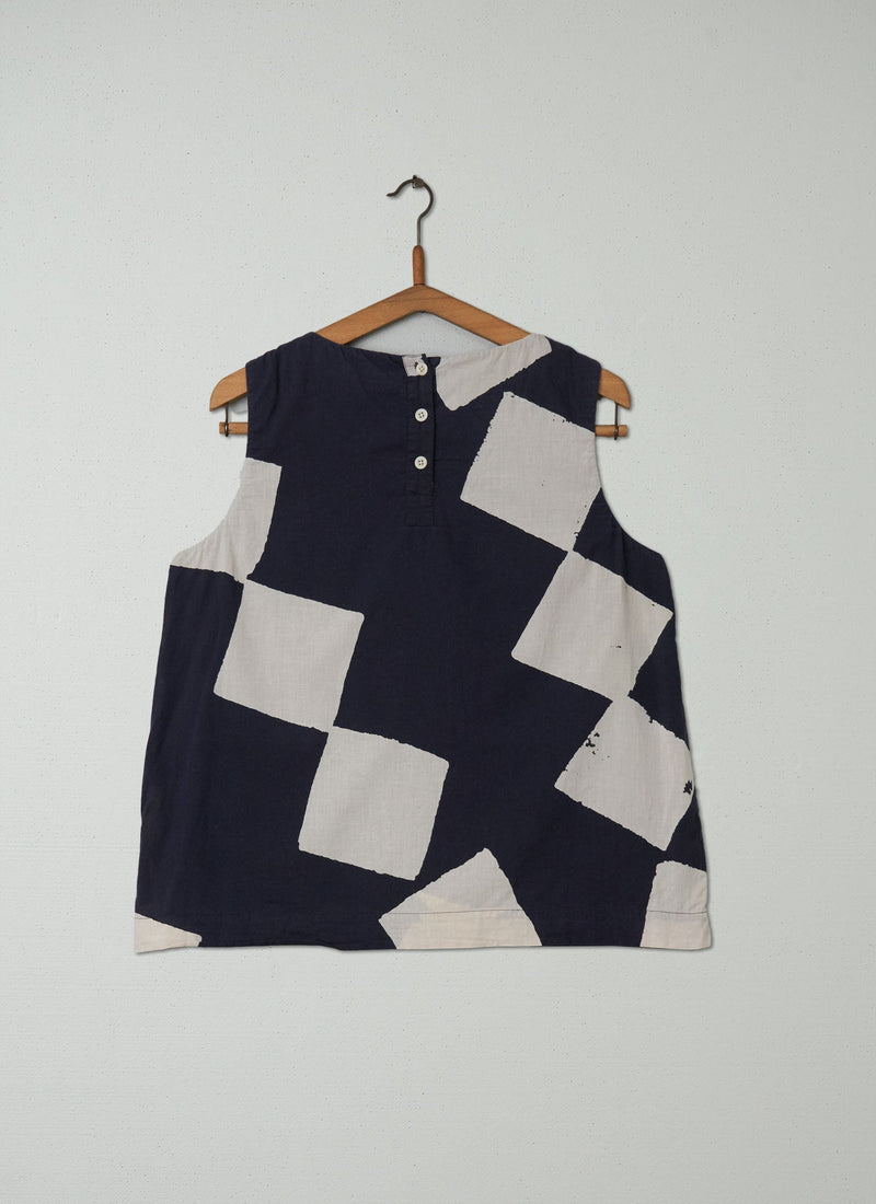 Reworn Diamond Print Cotton Top Size 12 (147) | Multi