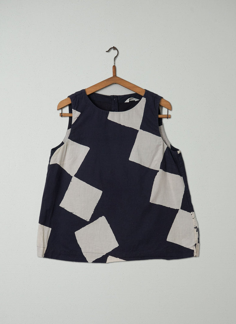 Reworn Diamond Print Cotton Top Size 12 (147) | Multi
