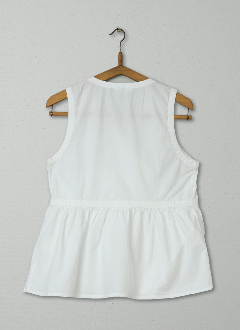 Reworn Poplin Wrap Top Size 16 (633) | White