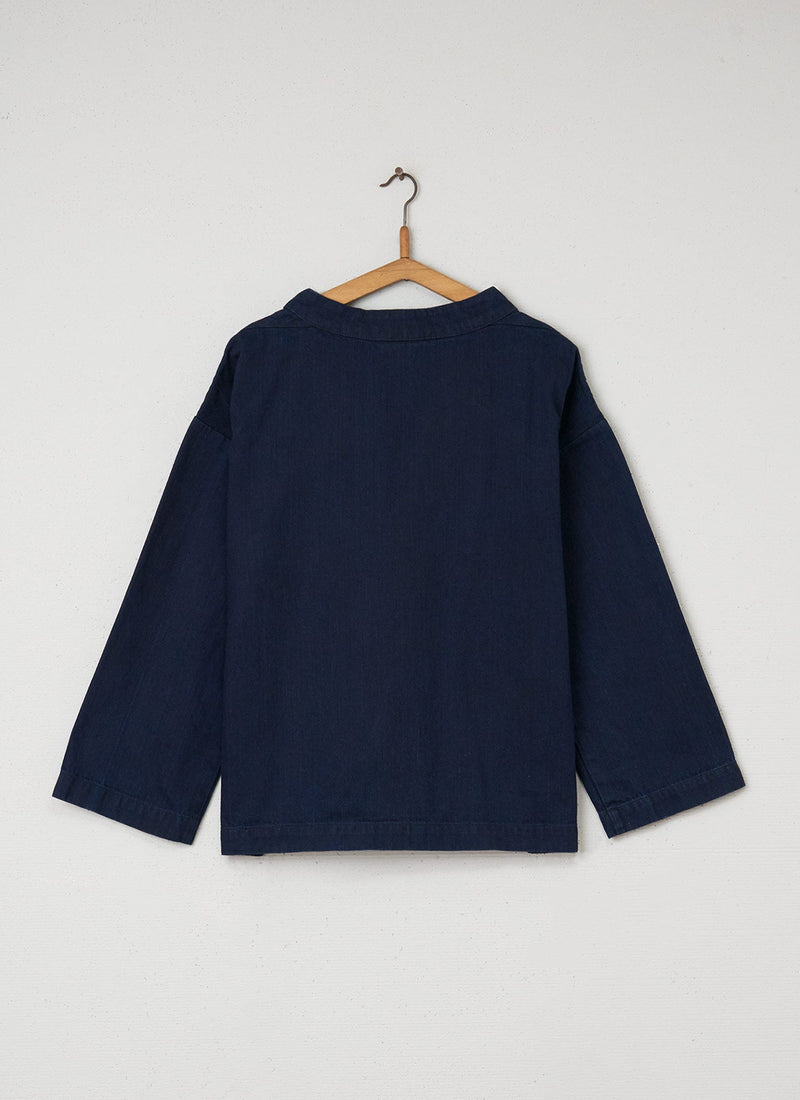 Reworn Indigo Twill Smock Size M (047) | Indigo