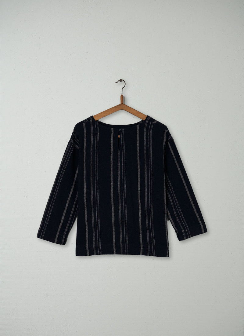 Reworn Stripe Tunic Size 10 (112) | Navy/Ecru