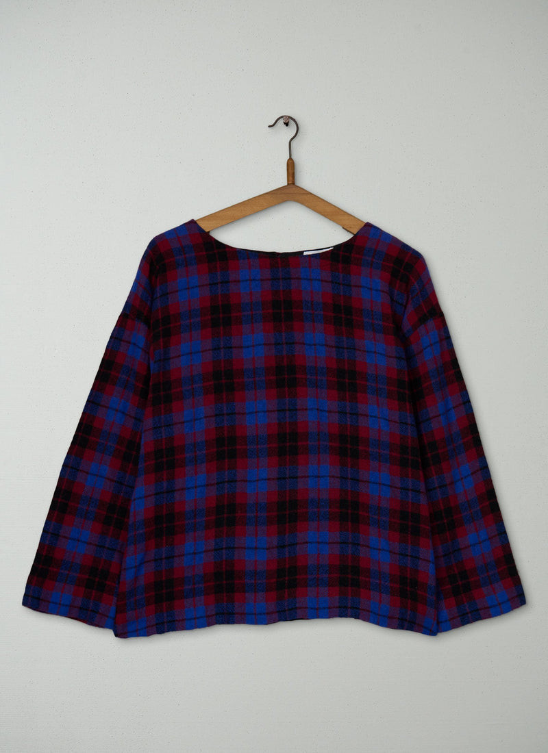 Reworn Check Wool Tunic Size 16 (1049) | Multi
