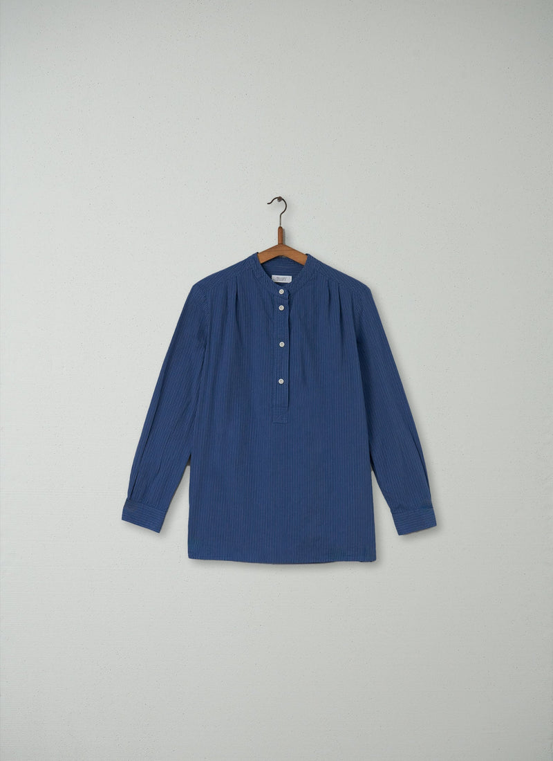 Reworn Stripe Cotton Shirt Size 8 (111) | Blue