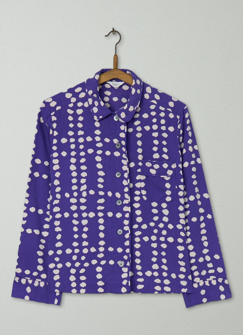 Reworn Silk Spot PJ Shirt Size 6 (642) | Violet