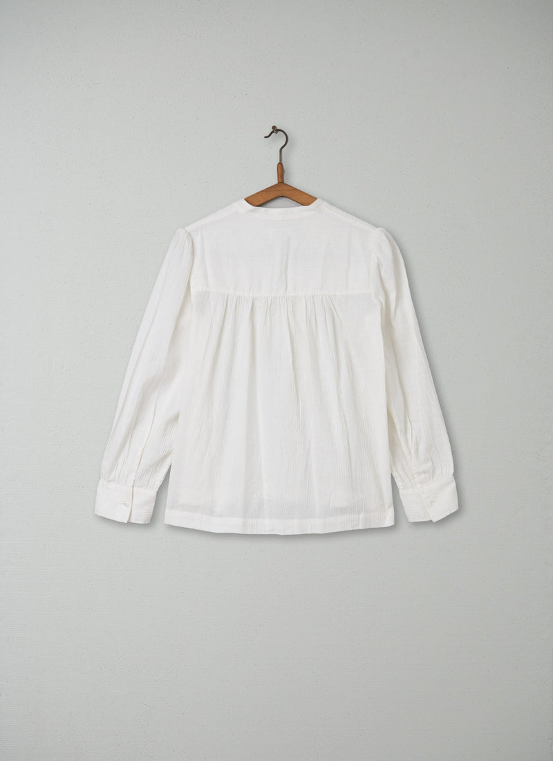 Reworn Herringbone Cotton Shirt Size 10 (065) | Ecru