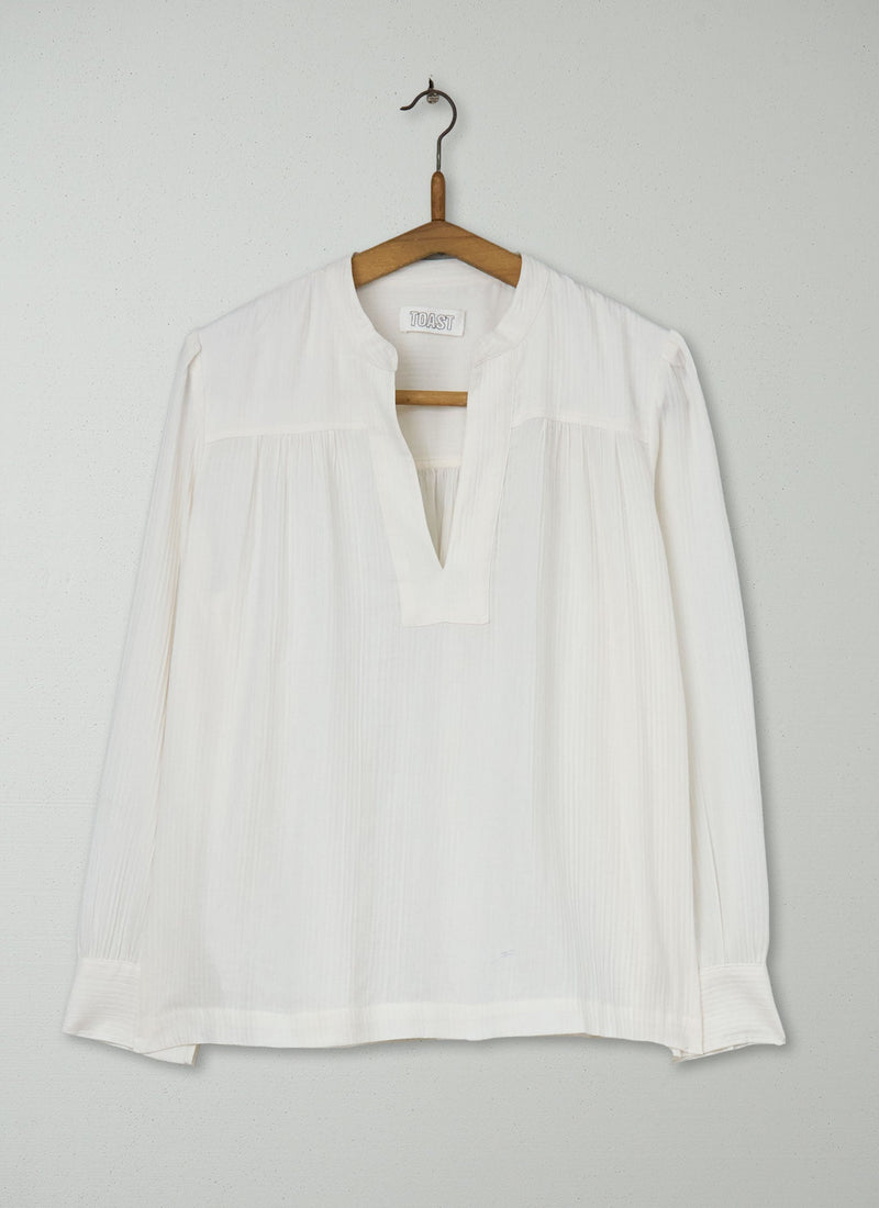 Reworn Herringbone Cotton Shirt Size 14 (693) | White