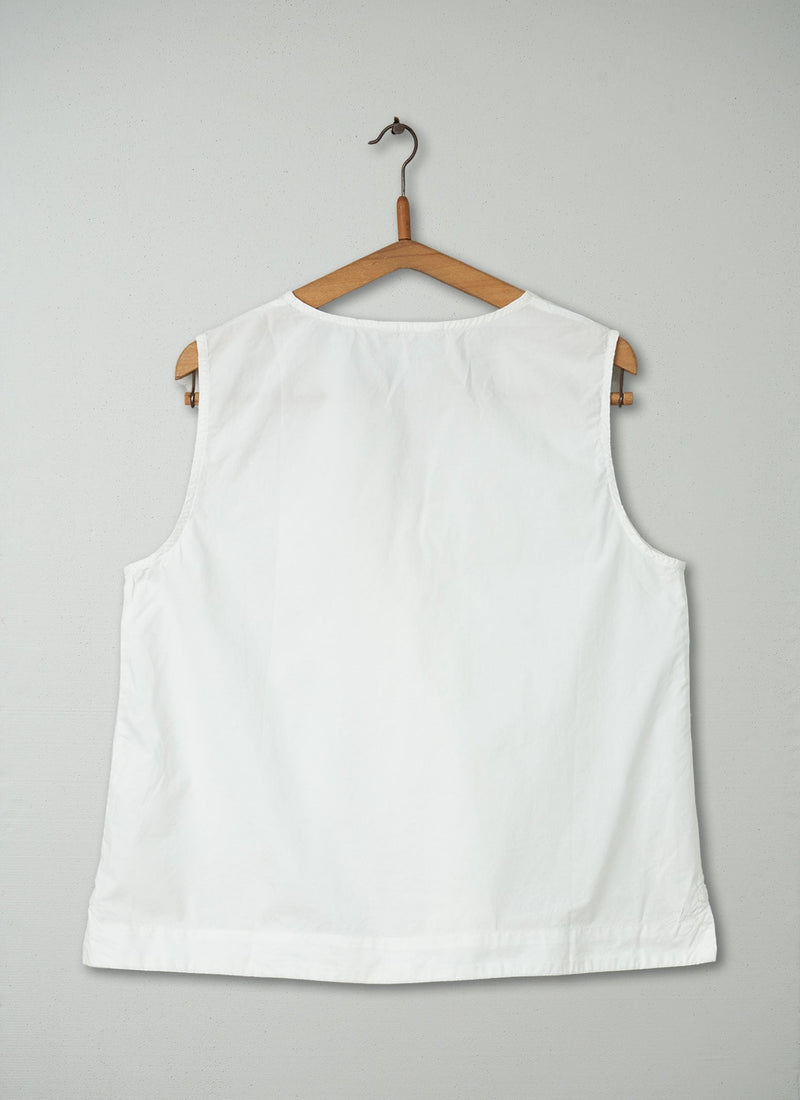 Reworn Tie Front Vest Size 14 (213) | White