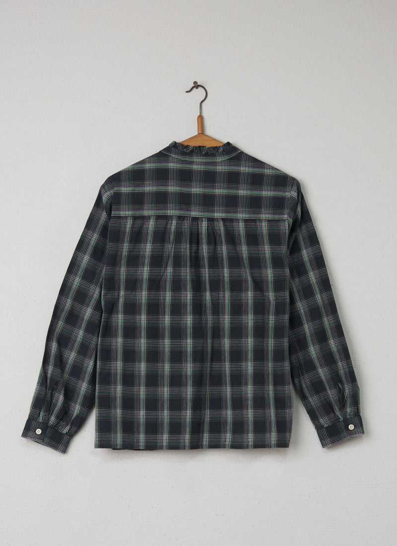 Reworn Check Cotton Ruffle Shirt Size 18 (760) | Multi