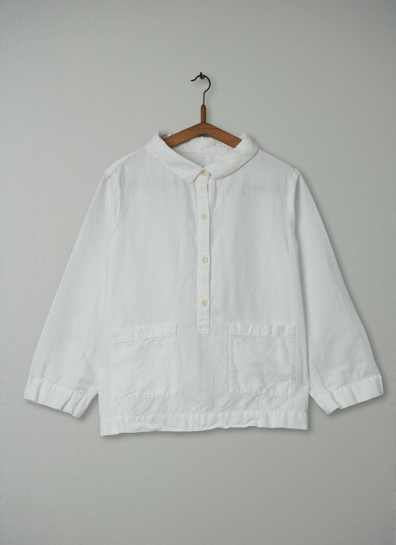 Reworn Cotton Linen Shirt Size 12 (190) | White