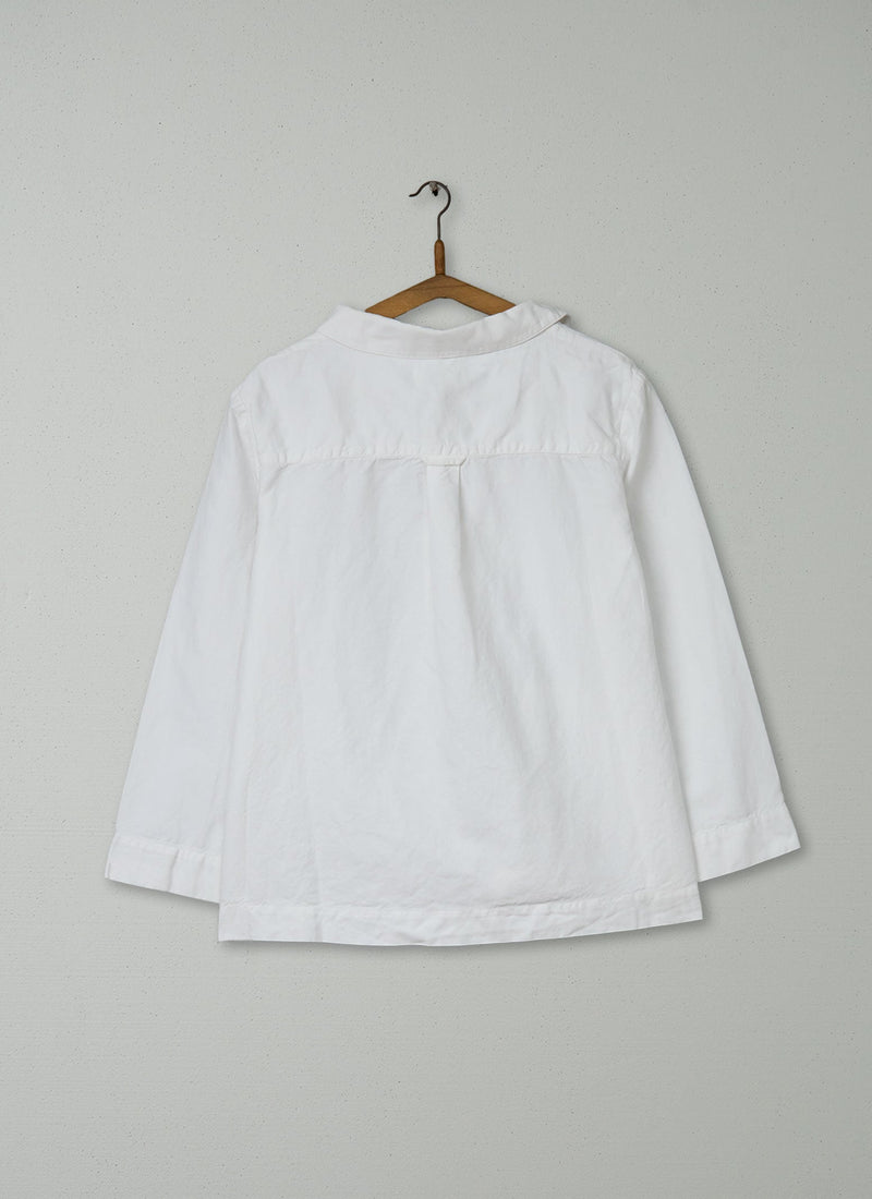 Reworn Cotton Linen Boxy Shirt Size 16 (803) | White
