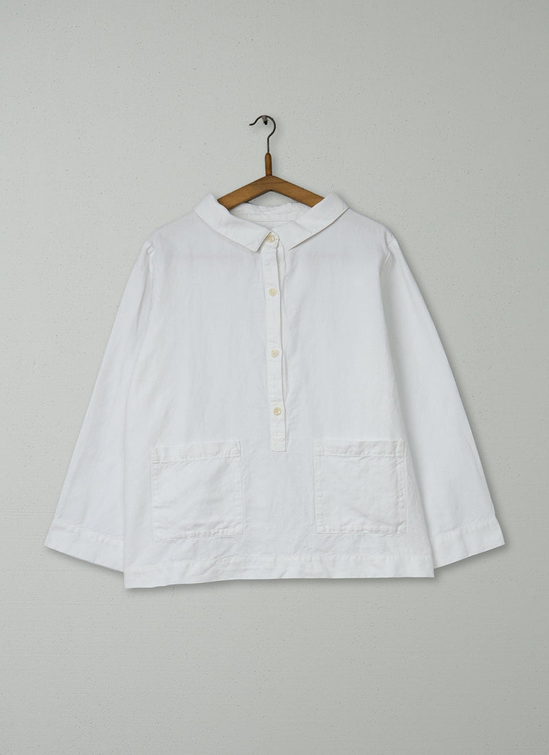 Reworn Cotton Linen Boxy Shirt Size 16 (803) | White