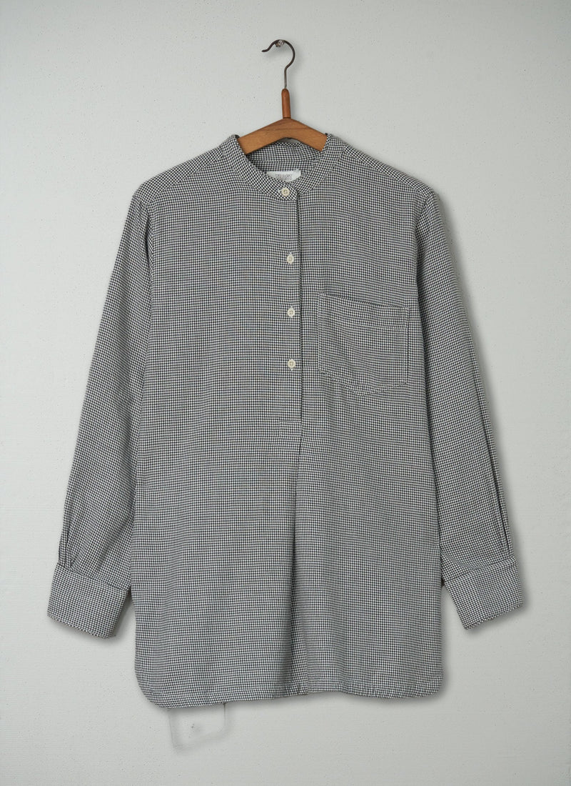Reworn Dogtooth Cotton Shirt Size 10 (253) | Light Grey