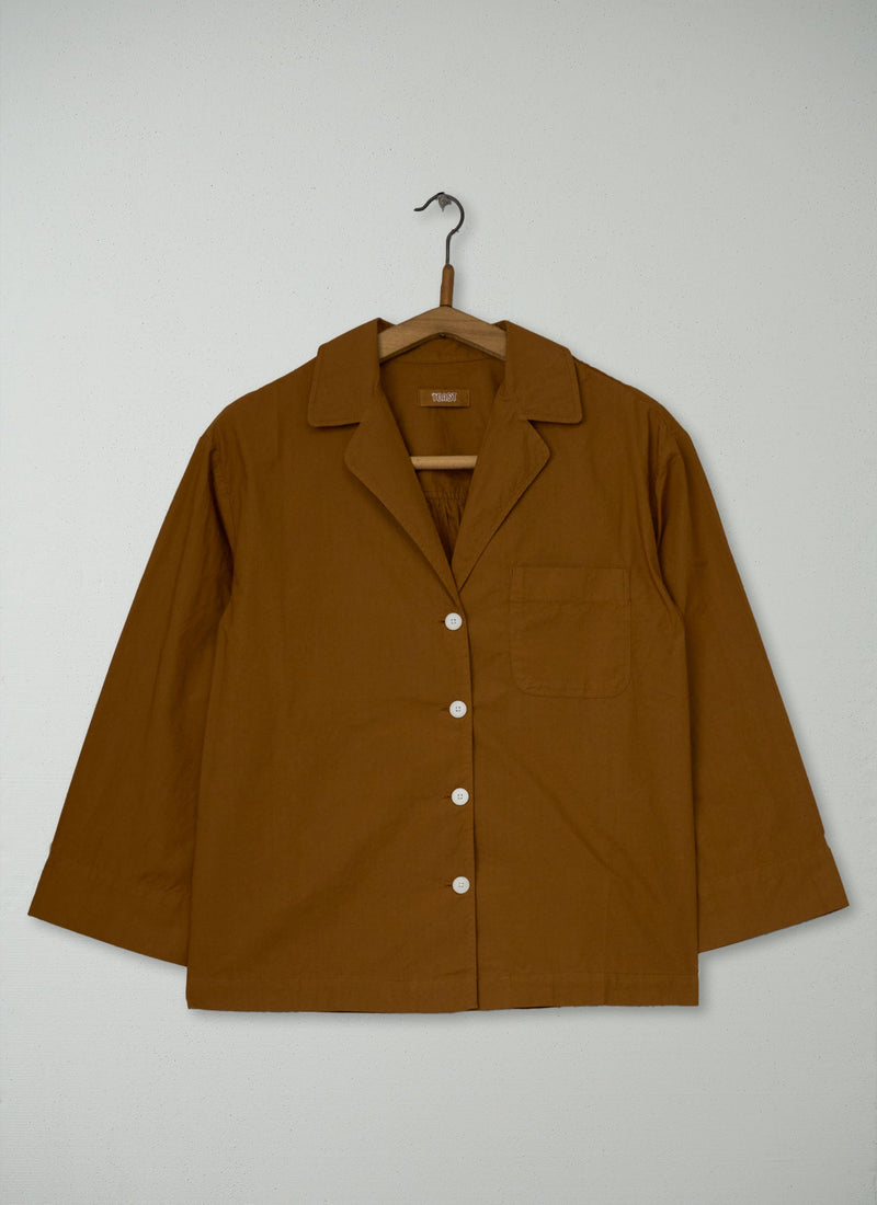 Reworn Cotton Poplin PJ Shirt Size 6 (1237) | Cinnamon