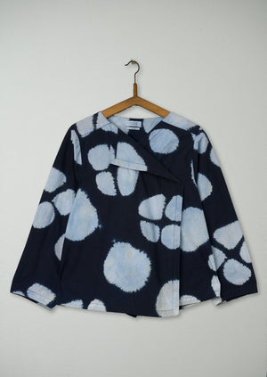 Reworn Shibori Cotton Shirt Size 10 (493) | Multi