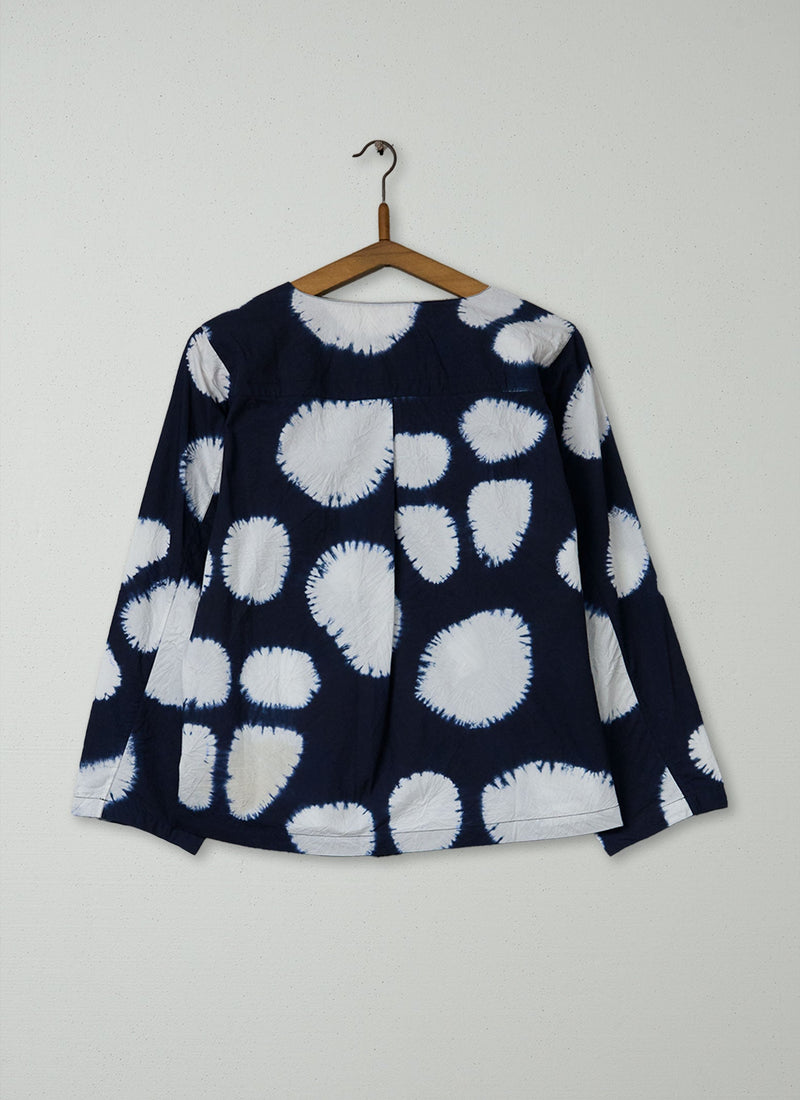 Reworn Shibori Cotton Shirt Size 8 (808) | Multi