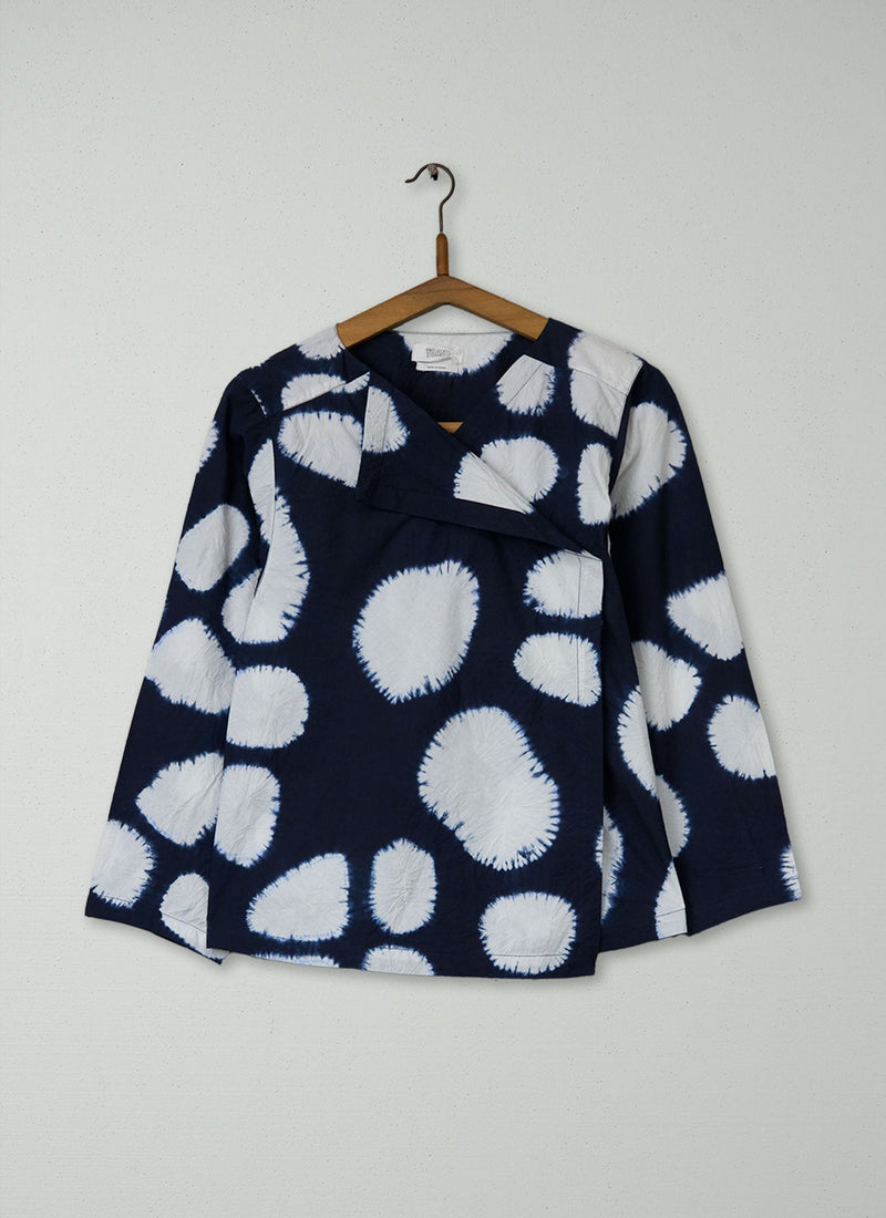 Reworn Shibori Cotton Shirt Size 8 (808) | Multi