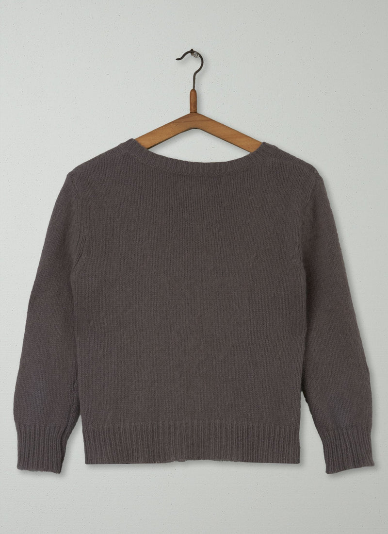 Reworn Angora Cardigan Size 10 (173) | Slate Grey