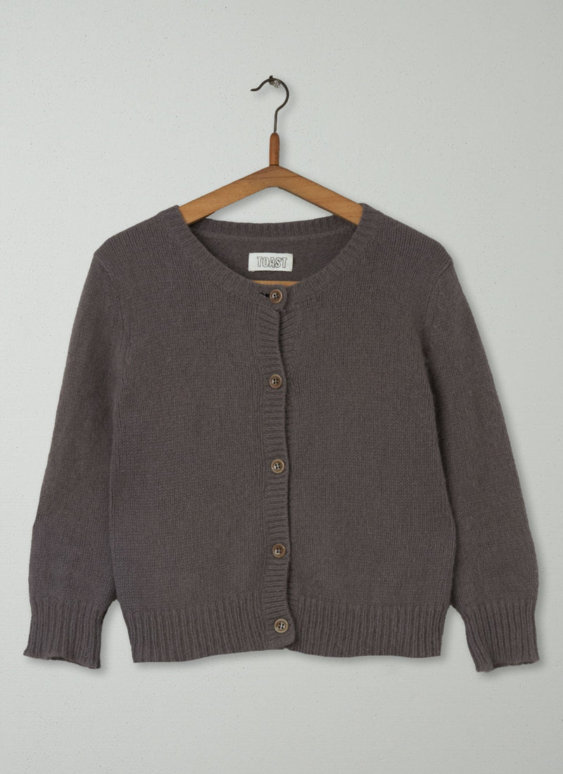 Reworn Angora Cardigan Size 10 (173) | Slate Grey