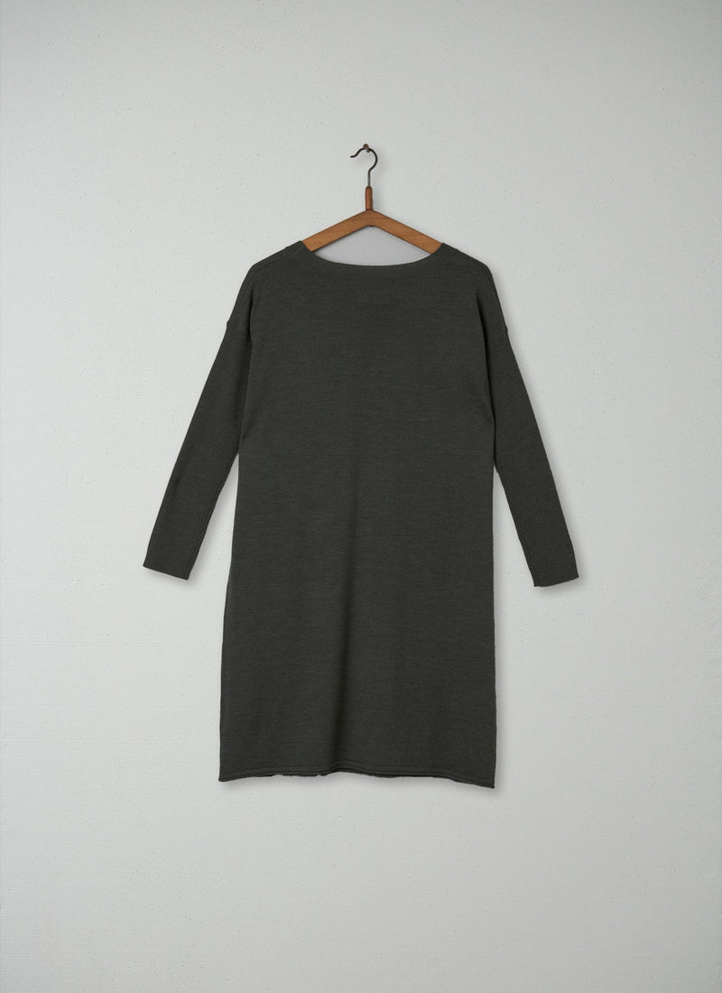 Reworn Merino Sweater Dress Size 10 (133) | Khaki