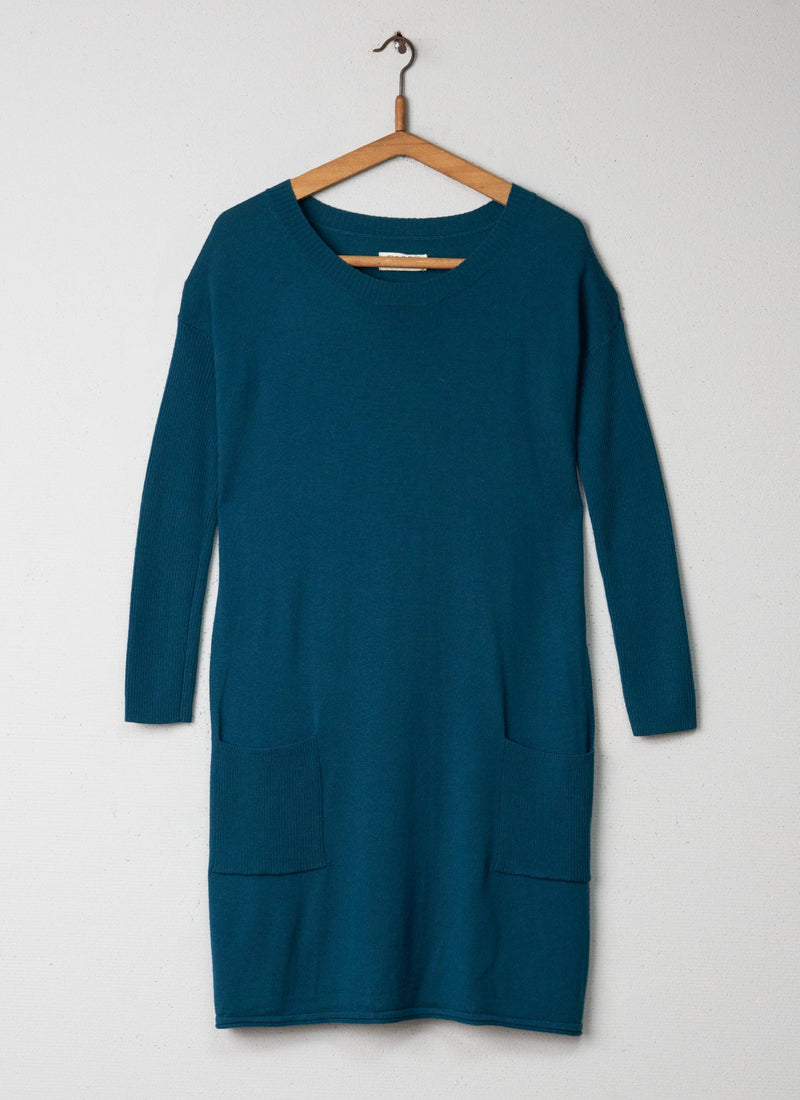 Reworn Merino Knitted Dress Size 10 (031) | Green