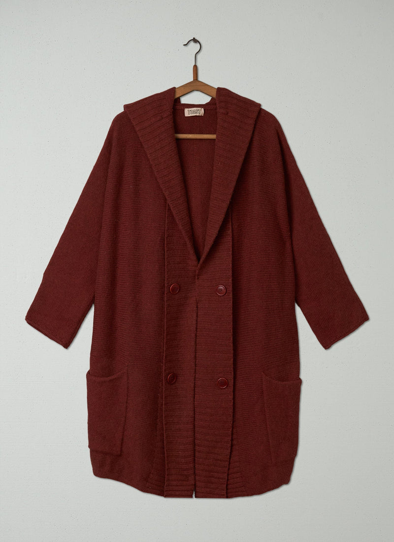 Reworn Cardigan Coat Size M/L (084) | Red Brick