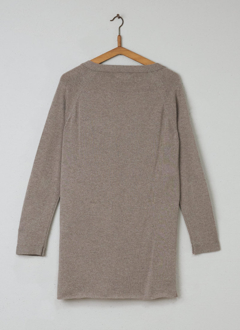 Reworn Merino Tunic Cardigan Size 10 (028) | Mid Natural