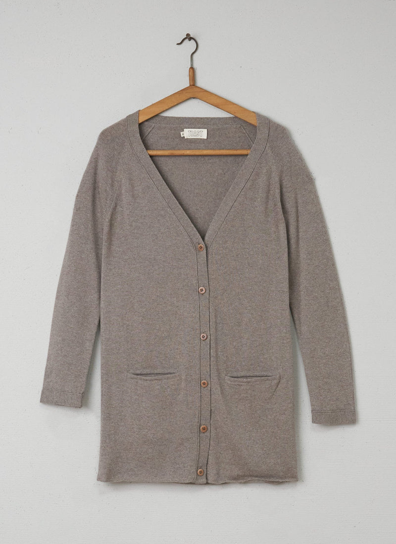 Reworn Merino Tunic Cardigan Size 10 (028) | Mid Natural