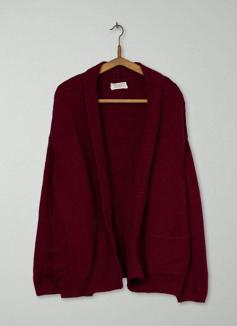 Reworn Cecile Cardigan Size 14 (418) | Burgundy