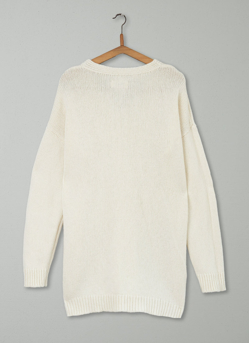 Reworn Knitted Tunic Size 14 (149) | Ecru
