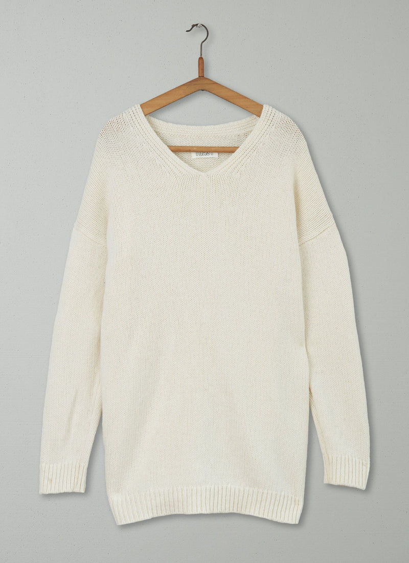 Reworn Knitted Tunic Size 14 (149) | Ecru