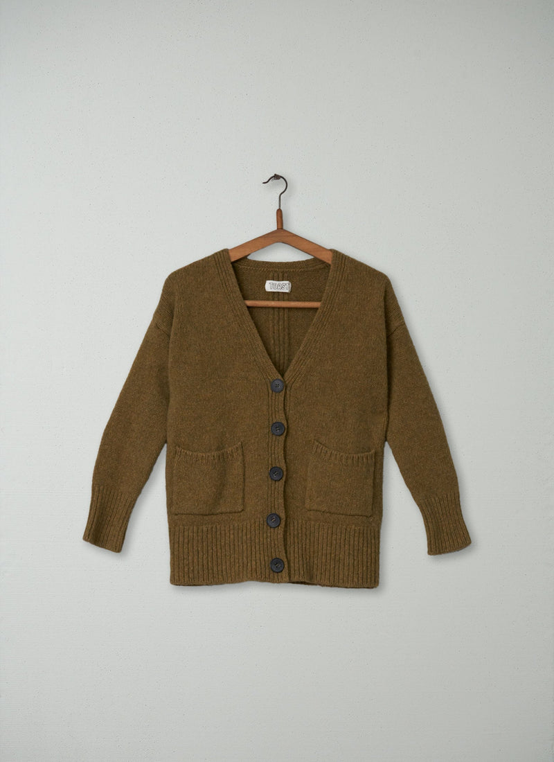 Reworn Elisabet Cardigan Size 8 (075) | Asparagus