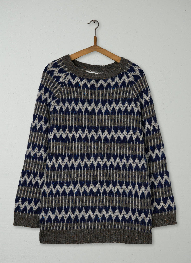 Reworn Fair isle Donegal Pullover Size L (513) | Multi