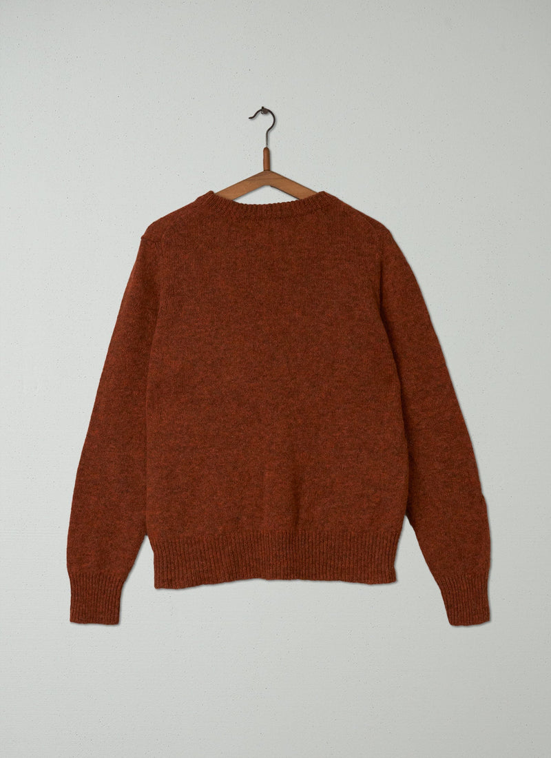 Reworn Shetland Neat Pullover Size XL (085) | Orange