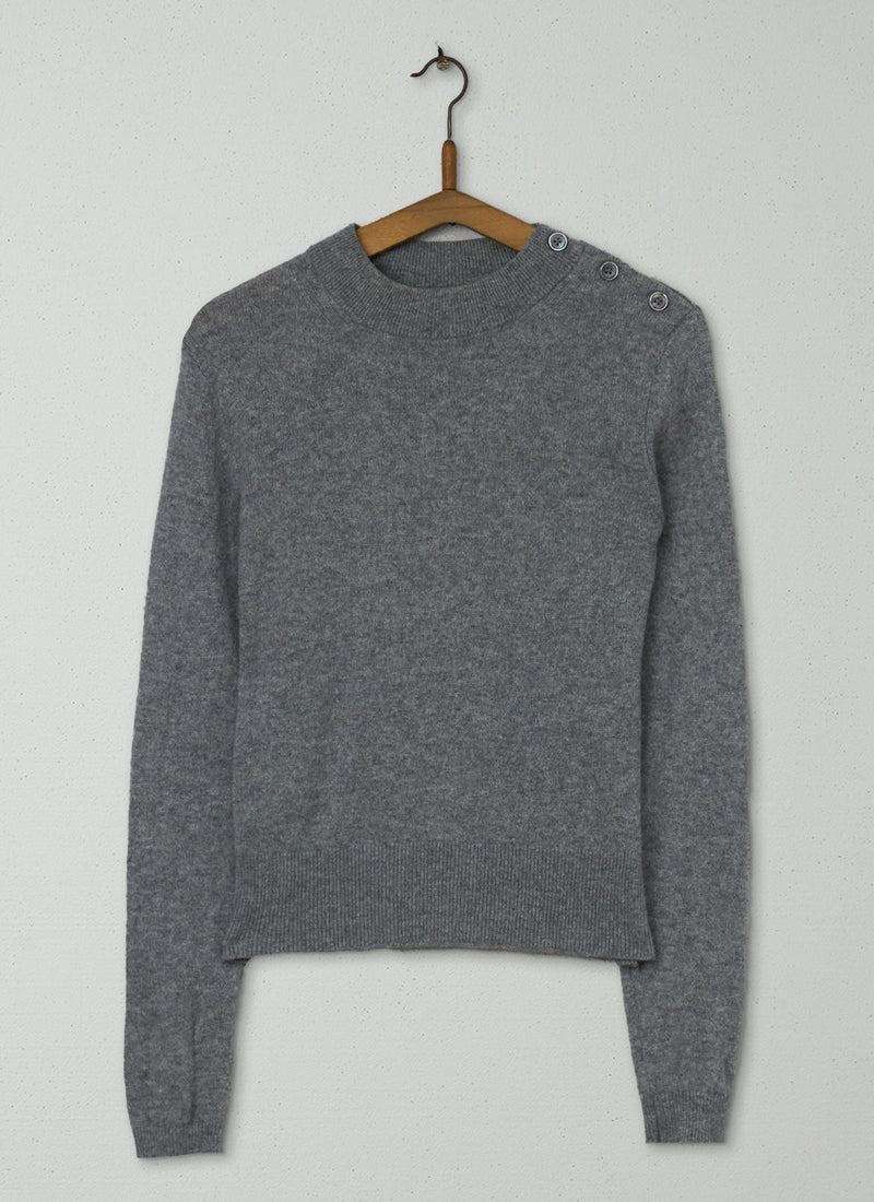 Reworn Wool Cashmere Sweater Size M (506) | Grey