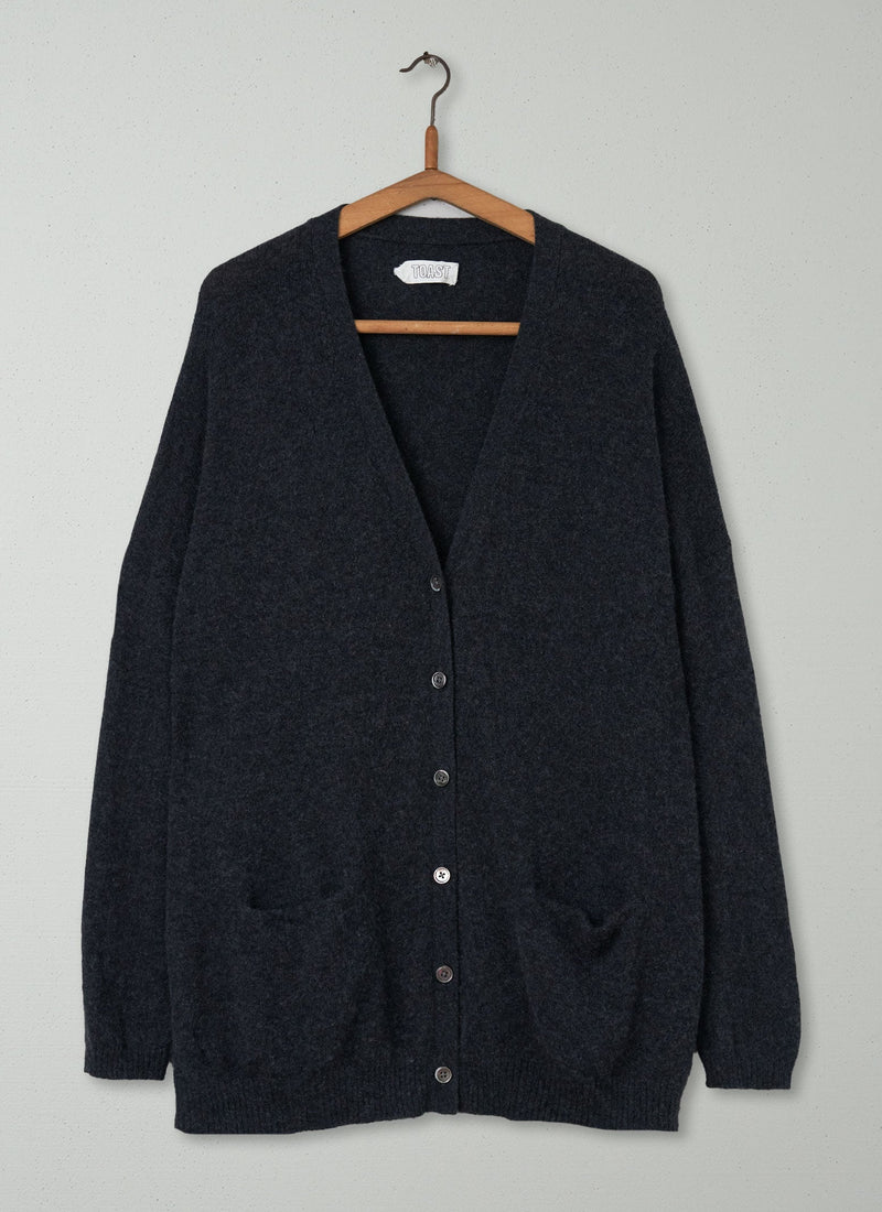 Reworn Wool Cashmere Cardigan Size L (172) | Grey