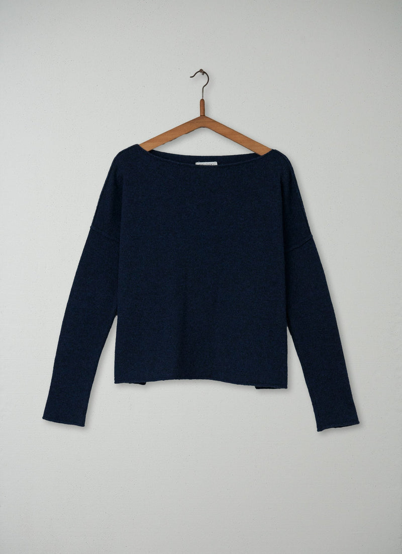 Reworn Square Cut Sweater Size M (042) | Petrol