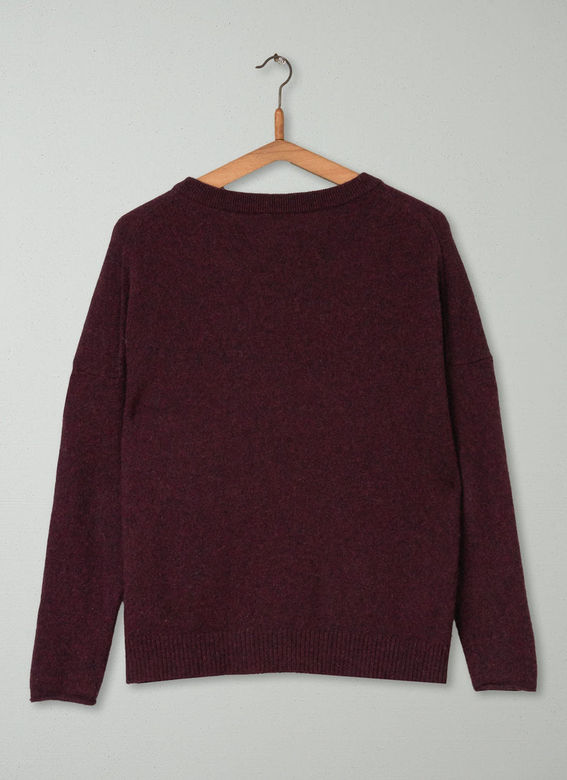 Reworn Cashmere Wool Sweater Size S (178) | Plum