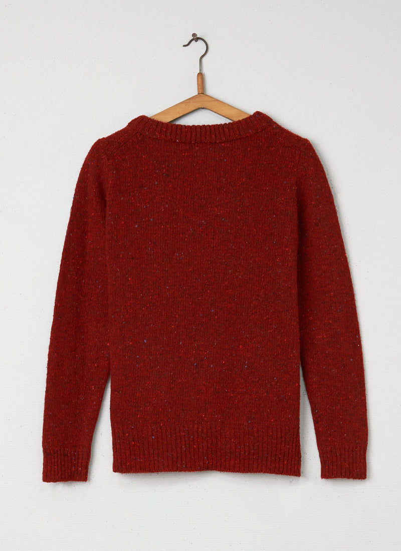 Reworn Donegal Sweater Size S (023) | Berry